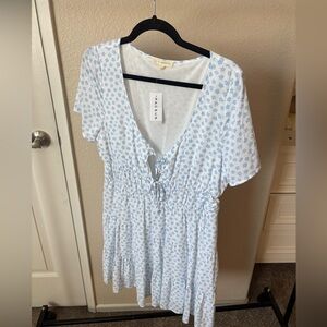 La Hearts White and Blue Floral Dress